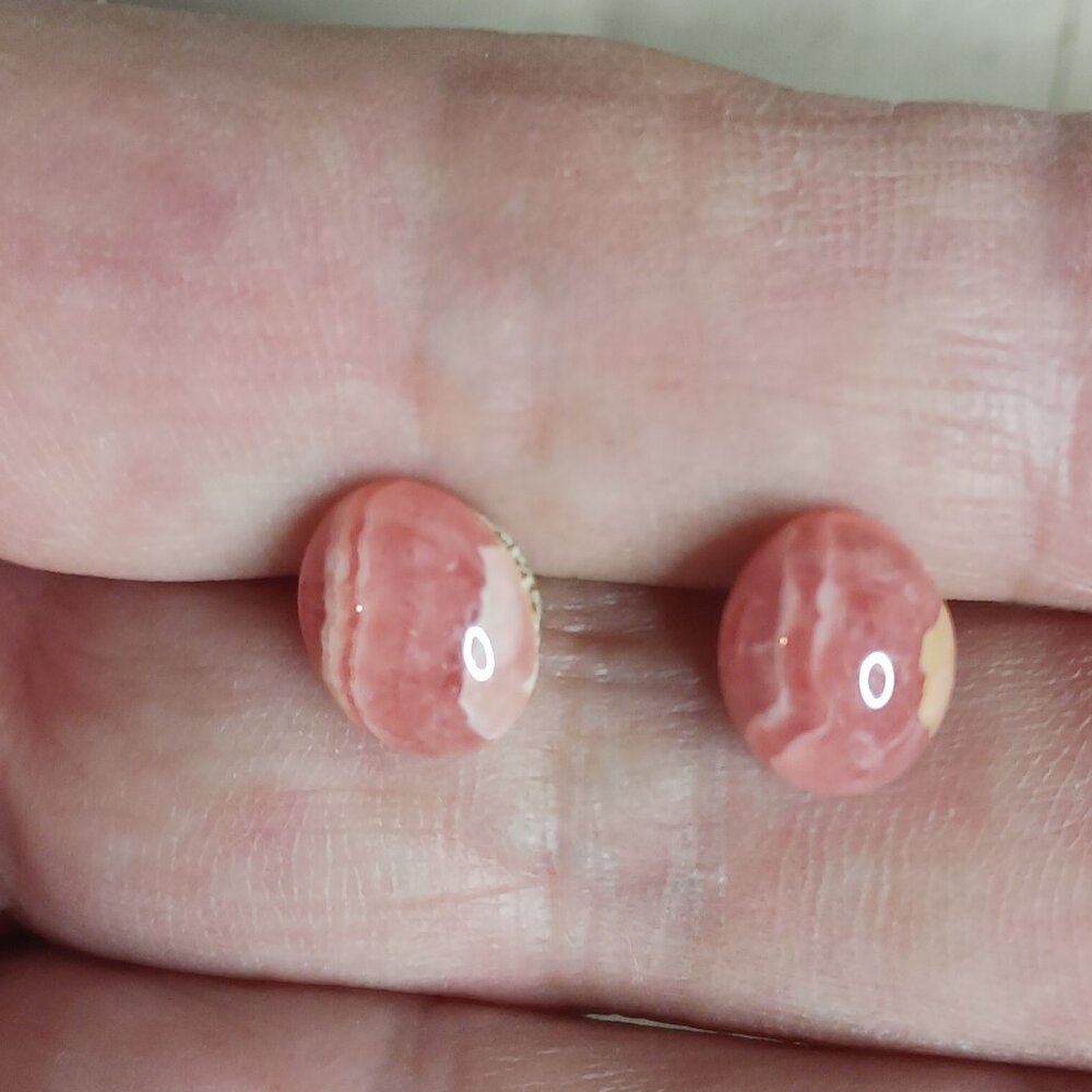Rhodochrosite Oval Earrings